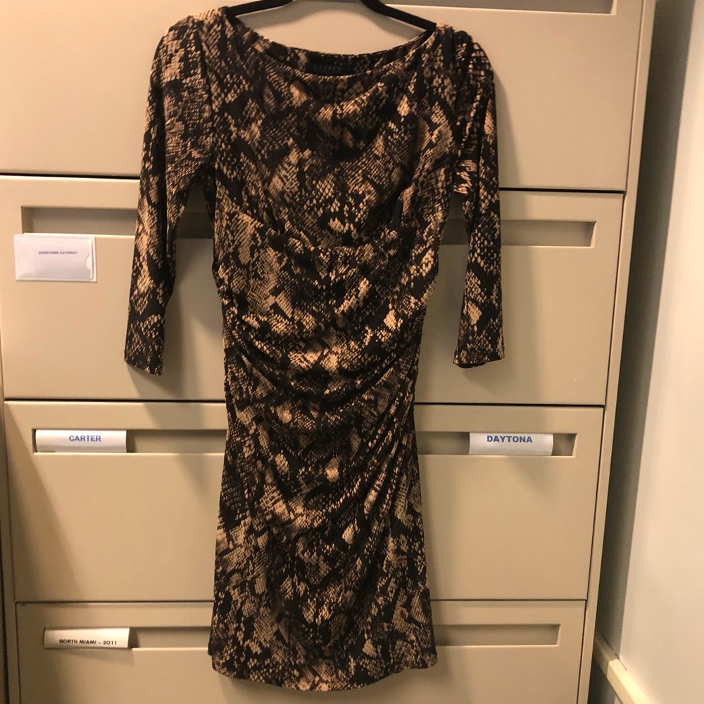 Lauren Ralph Lauren Snake Skin Pattern Dress 10P